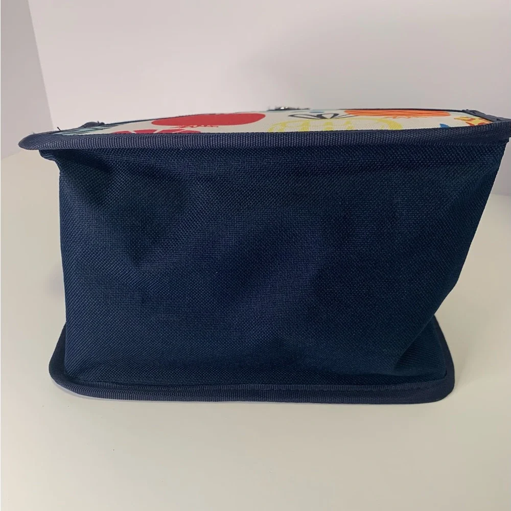 Thirty-One Tote 9”x5” Colorful Pineapple Print Blue Yellow Red Handle